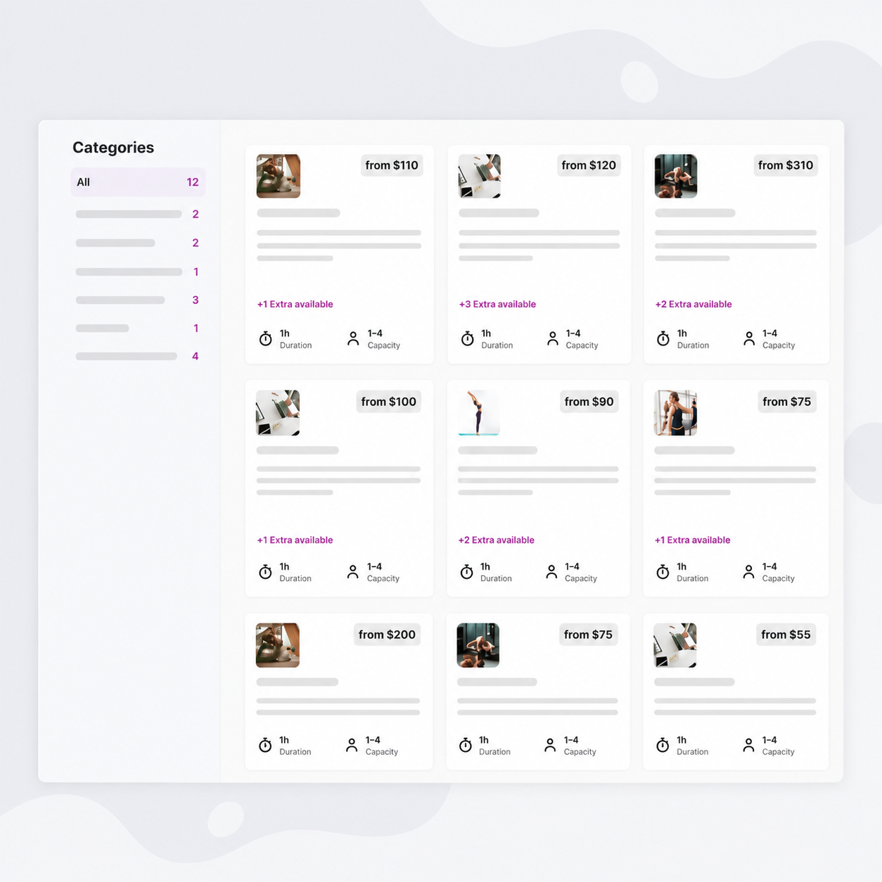 Digital calendar interface showing employee schedules for haircuts and beard trims from November 24 to 27, 2025, with employee photos and names at the top.
