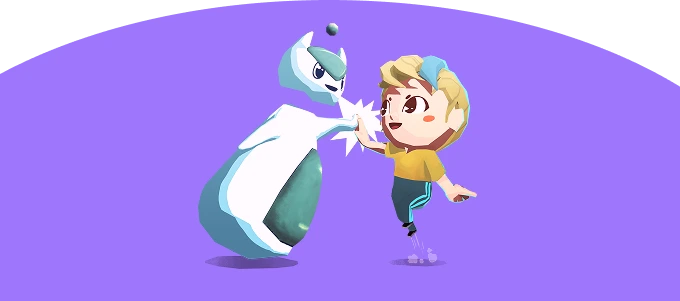 Characters of Babaoo who high-five each other