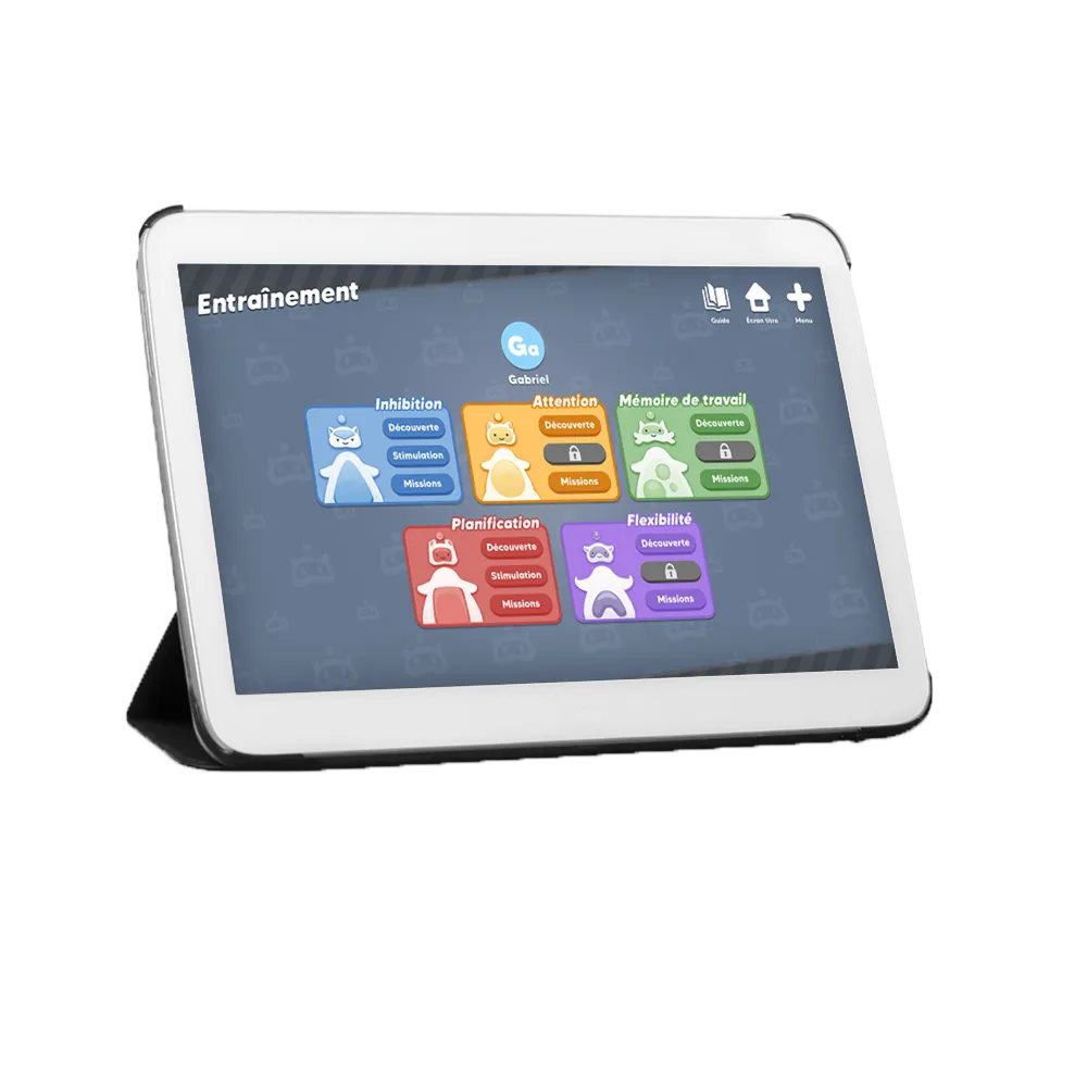 Tablet showing Babaoo-Attention Exectives Functions