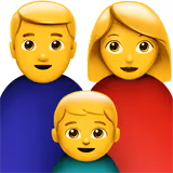 Emoji-Darstellung einer Familie mit Vater, Mutter und Kind.