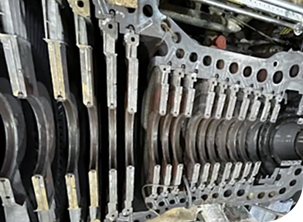 steam turbine’s internal rotor and packing