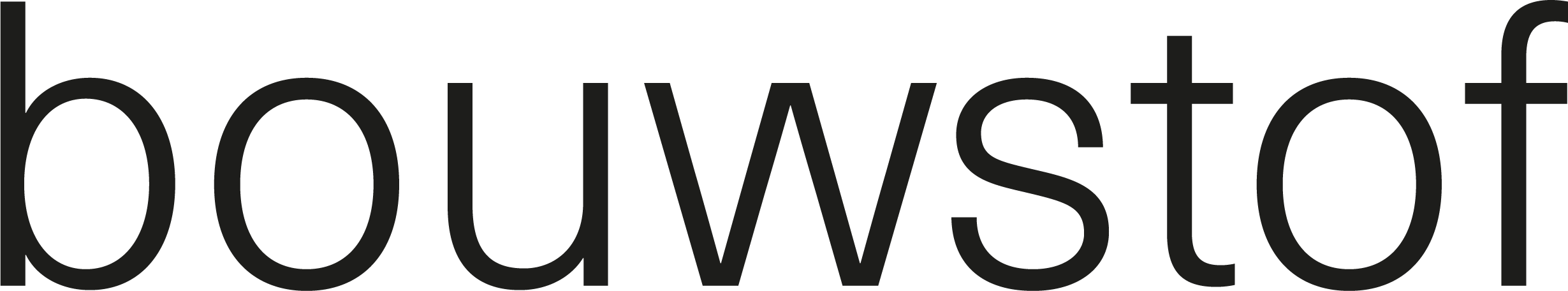 Logo text reading 'bouwstof' in lowercase black letters on a transparent background.
