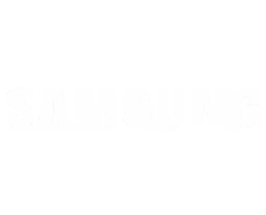 Samsung brand logo in white text on a black background.