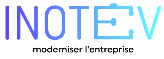 Logo INOTEV avec le slogan moderniser l'entreprise en dessous.
