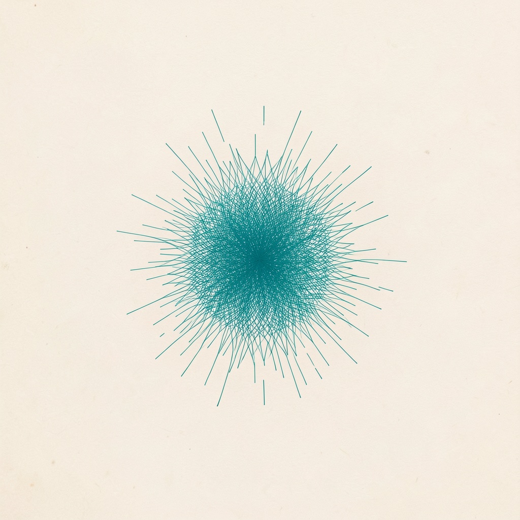 A fine point cloud, tightly clustered at the centre and sparse at the edges