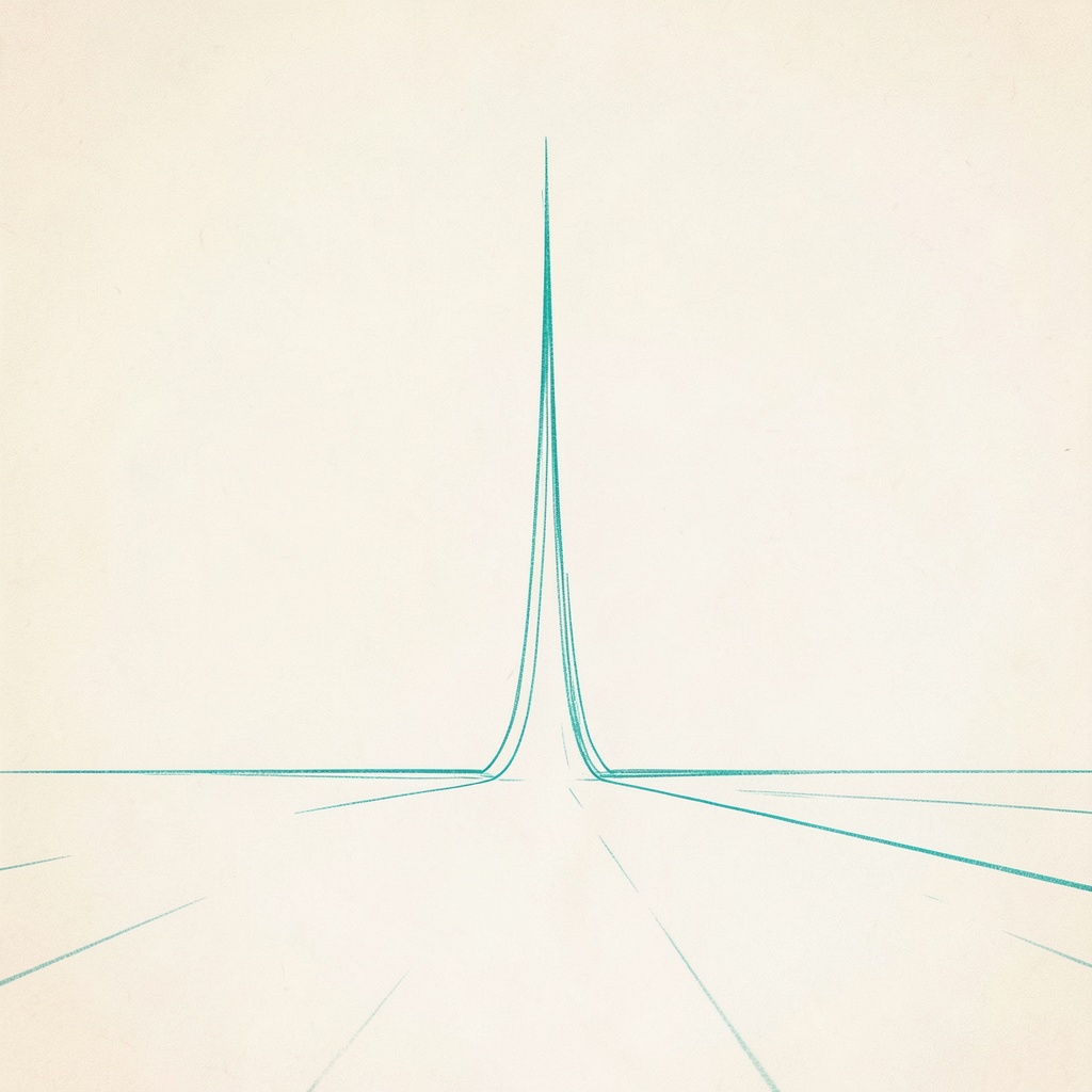 One baseline erupting into a sharp narrow spike