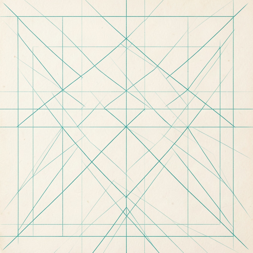 A deep foundation grid of intersecting orthogonal lines