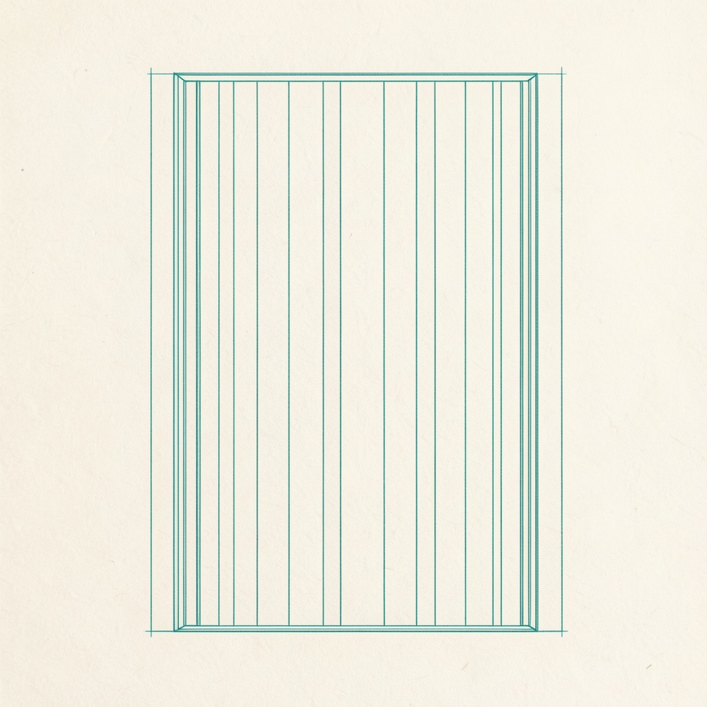A tall completed frame of evenly rhythmic vertical members
