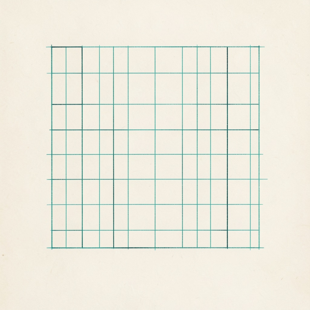 The grid with several columns emphasised in darker line