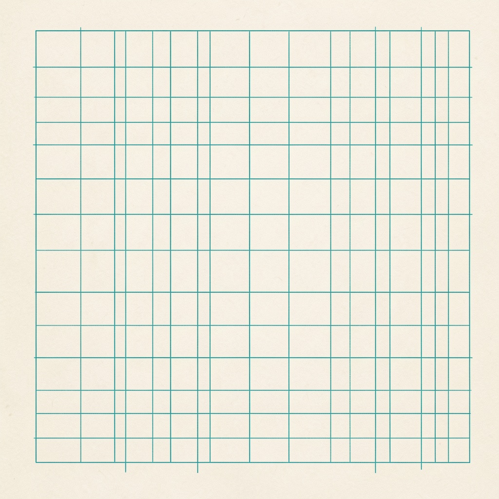 A complete balanced grid, every line aligned and closed