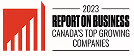 2023 Report on Business: Canada's Top Growing Companies logo with red upward bar chart icon.