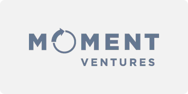 Moment Ventures logo with an arrow forming a circular shape in the letter O on a black background.