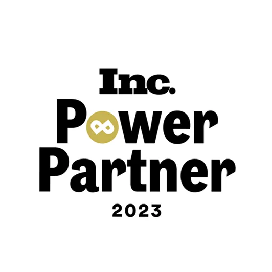 Inc. Power Partner 2023 logo with an infinity symbol inside the letter O in Power.