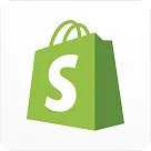 Green shopping bag icon with a white letter S, representing the Shopify logo.