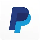 PayPal logo in dark and light blue overlapping P letters.