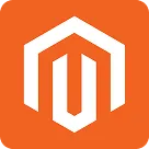 Magento logo with a stylized white 'M' on an orange background.
