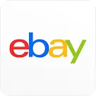eBay logo in red, blue, yellow, and green letters on white background.