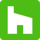 White Houzz logo with stylized house shape on green background.