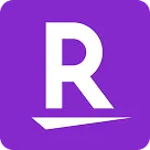 White letter R with an underline on a purple square background.