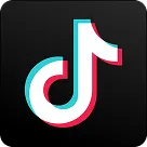 TikTok logo with a black background.