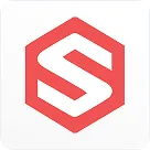 Hexagonal red icon with a white stylized letter S inside.