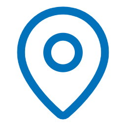 Blaues Standort-Pin-Symbol.