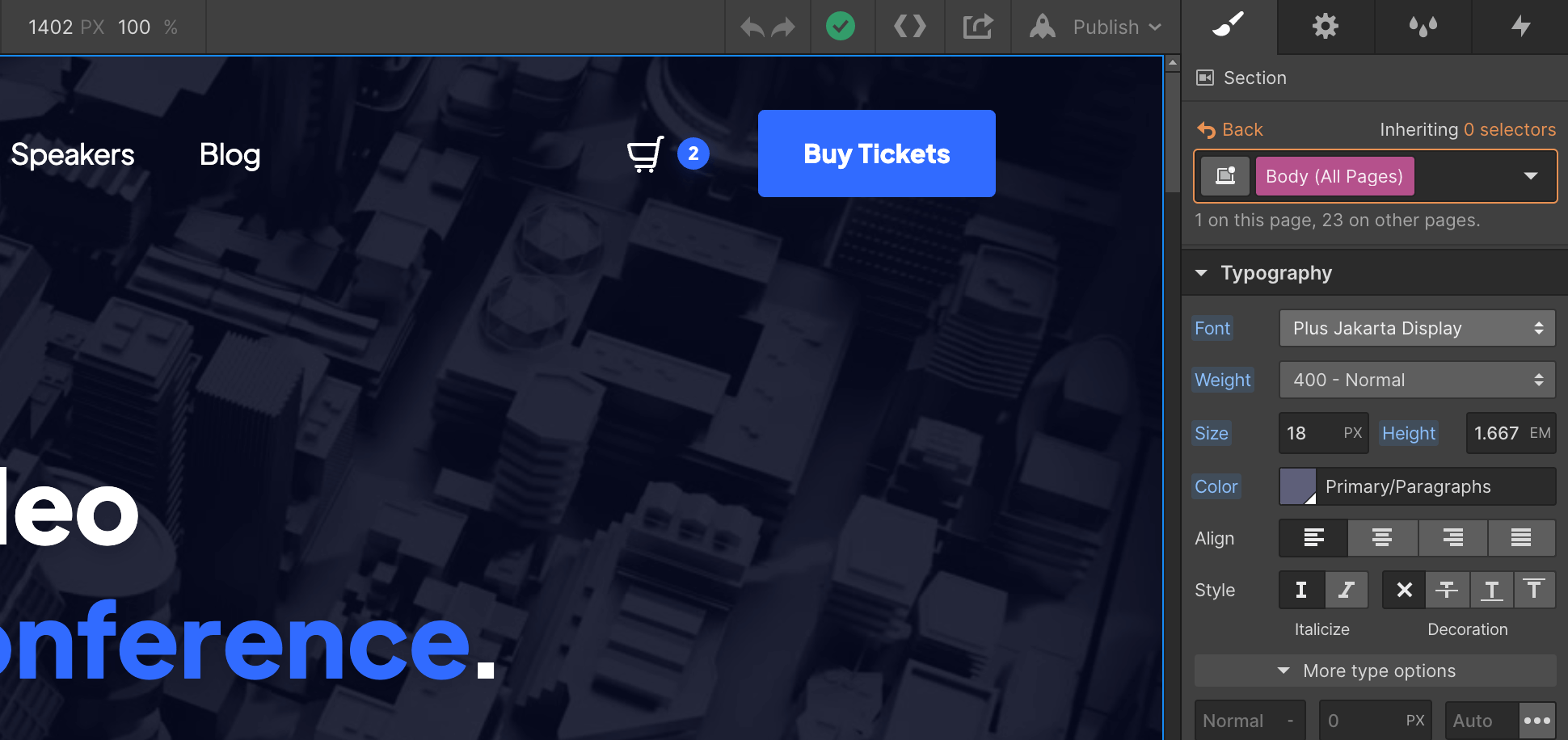Typography - Evently Webflow Template