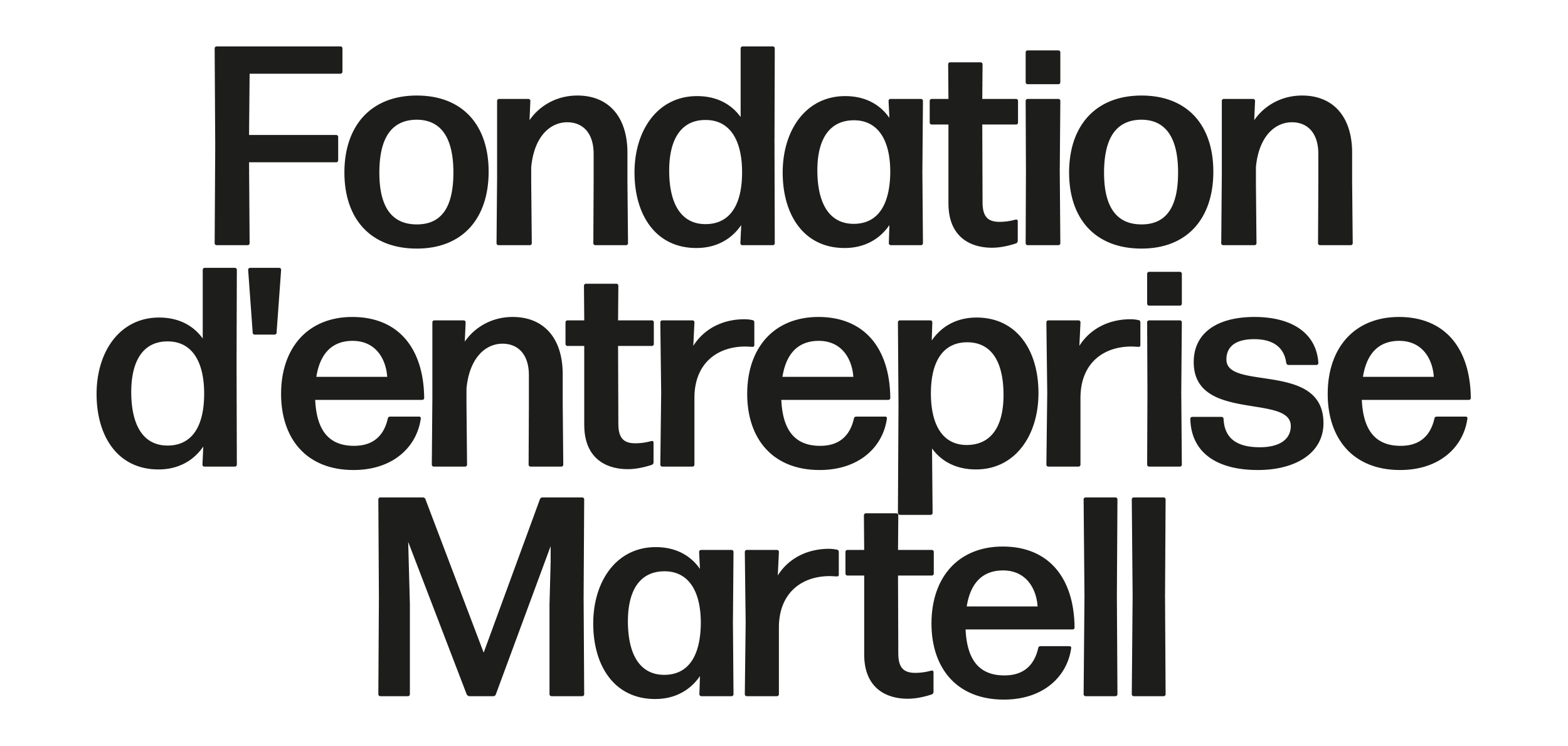 Fondation d'entreprise Martell logo text in black on a transparent background.