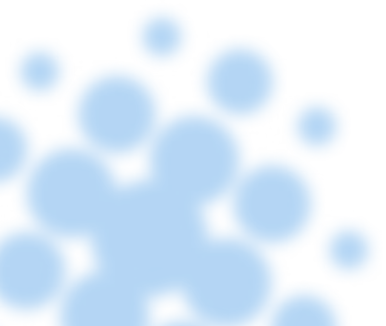 Blue abstract overlapping circles of various sizes on a black background.