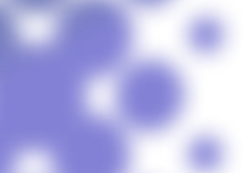 Blue abstract interconnected circular shapes forming a cluster on a transparent background.