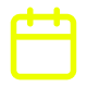 Simple bright yellow calendar icon with two rings at the top.