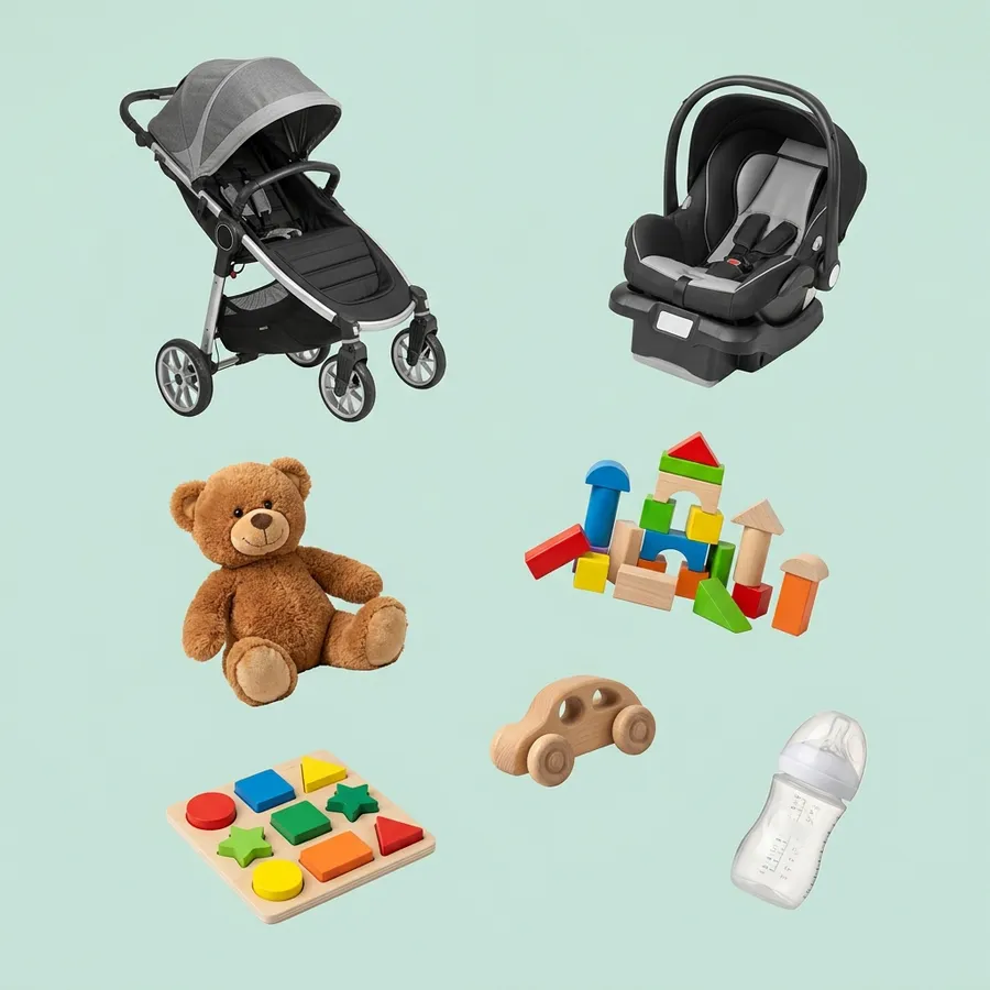 Baby- und Spielzeugprodukte: Illustration BOOPER-Preisgestaltung