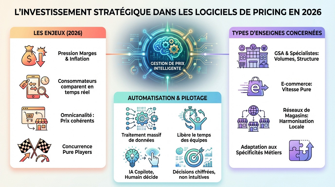 Logiciels de pricing retail et performance prix en 2026