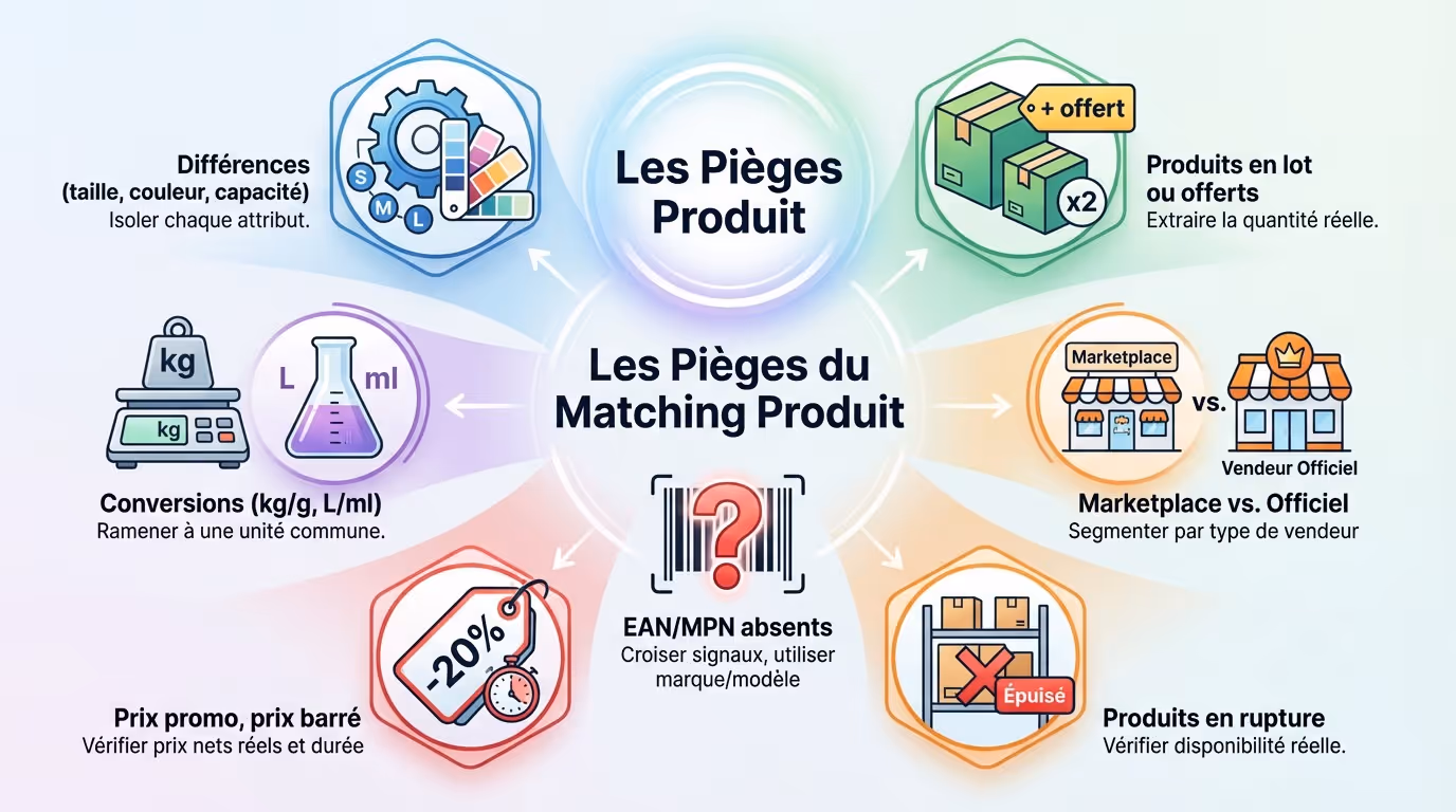 Schéma des erreurs de product matching en retail et e-commerce