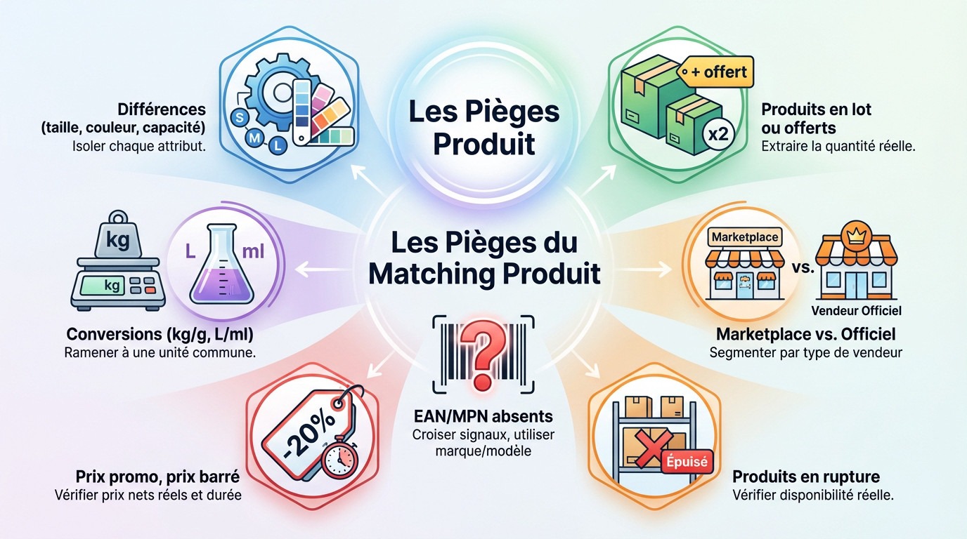 Schéma des erreurs de product matching en retail et e-commerce