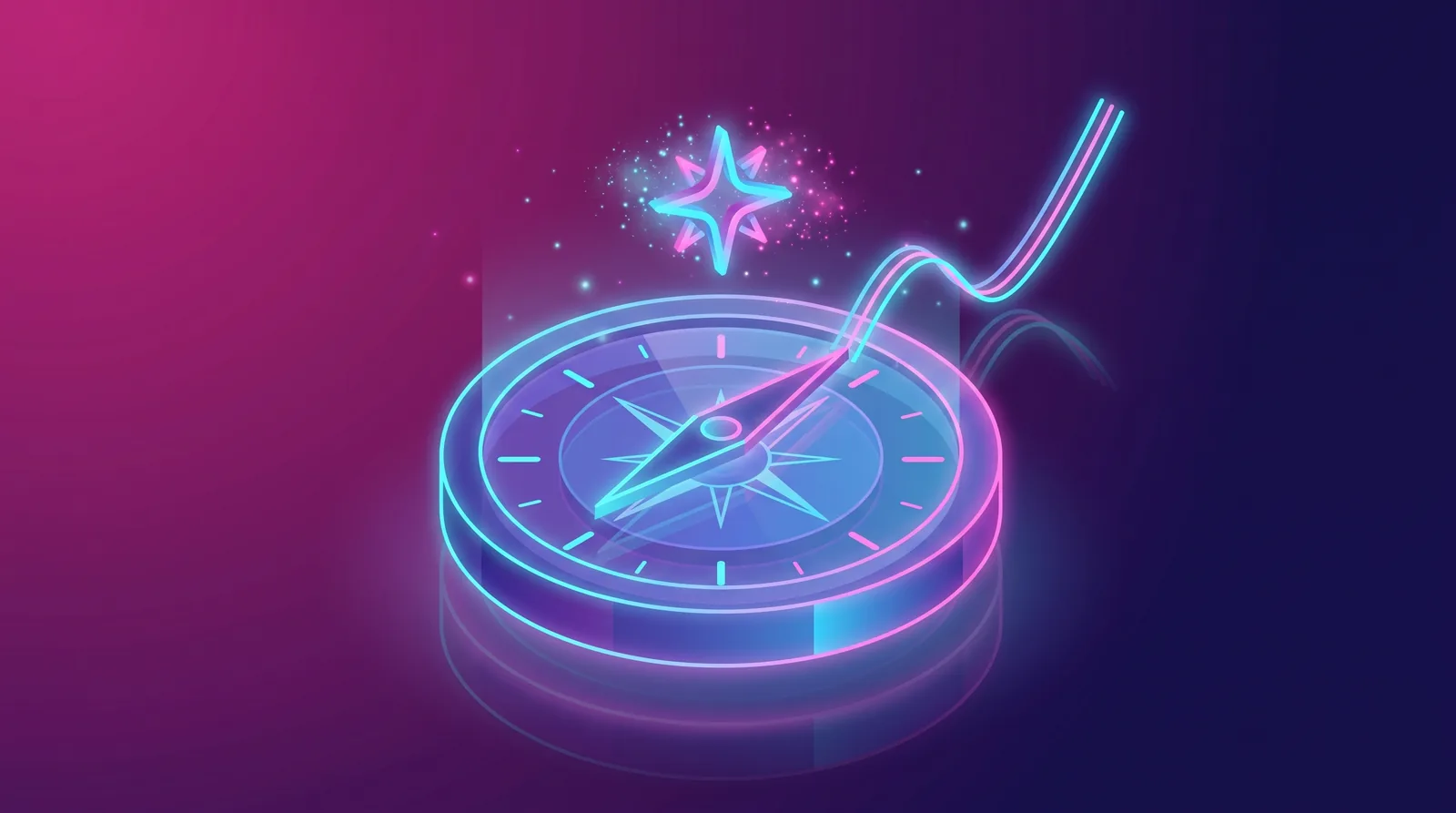 Illustration Booper : boussole et courbe de tendance, prévision des ventes pilotée par l'IA
