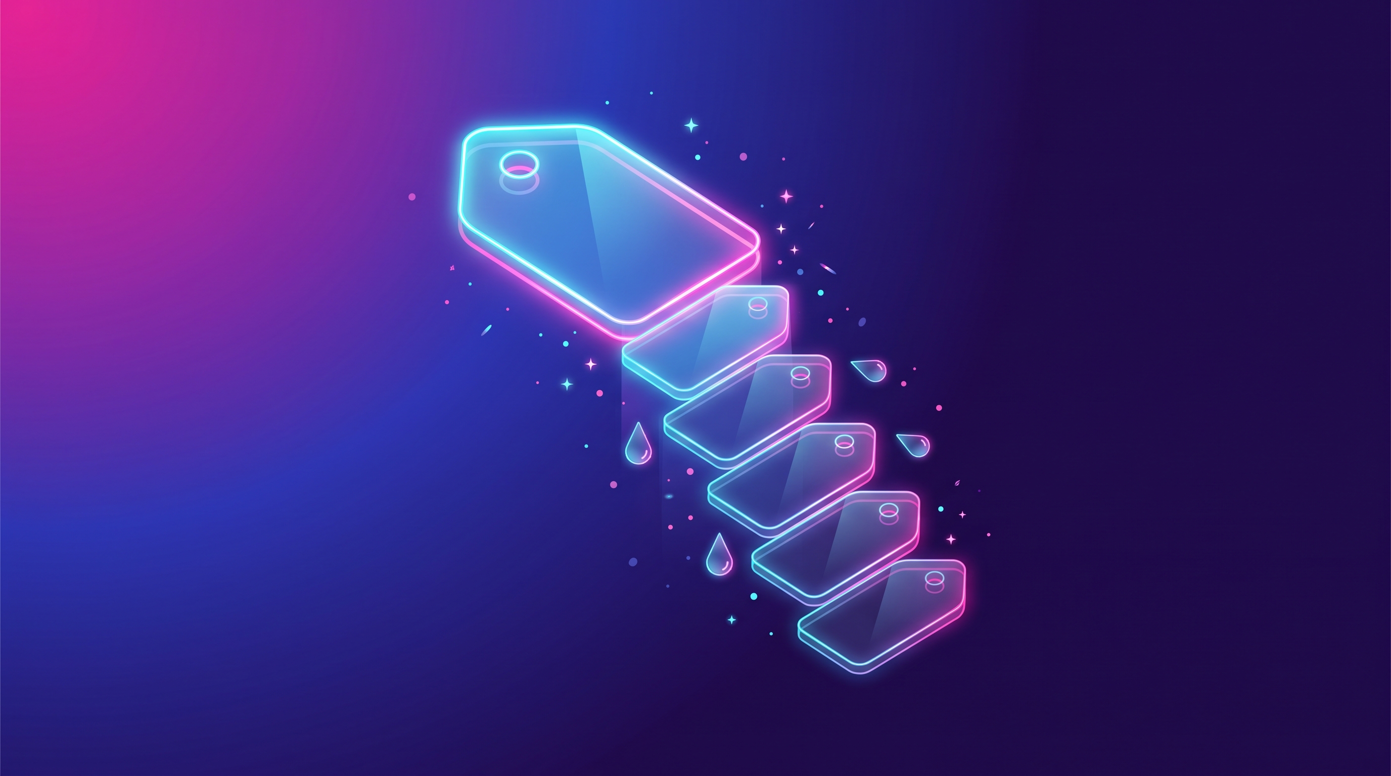 Illustration d'une cascade de prix en verre lumineux symbolisant la fuite de marge en négociation B2B industrielle