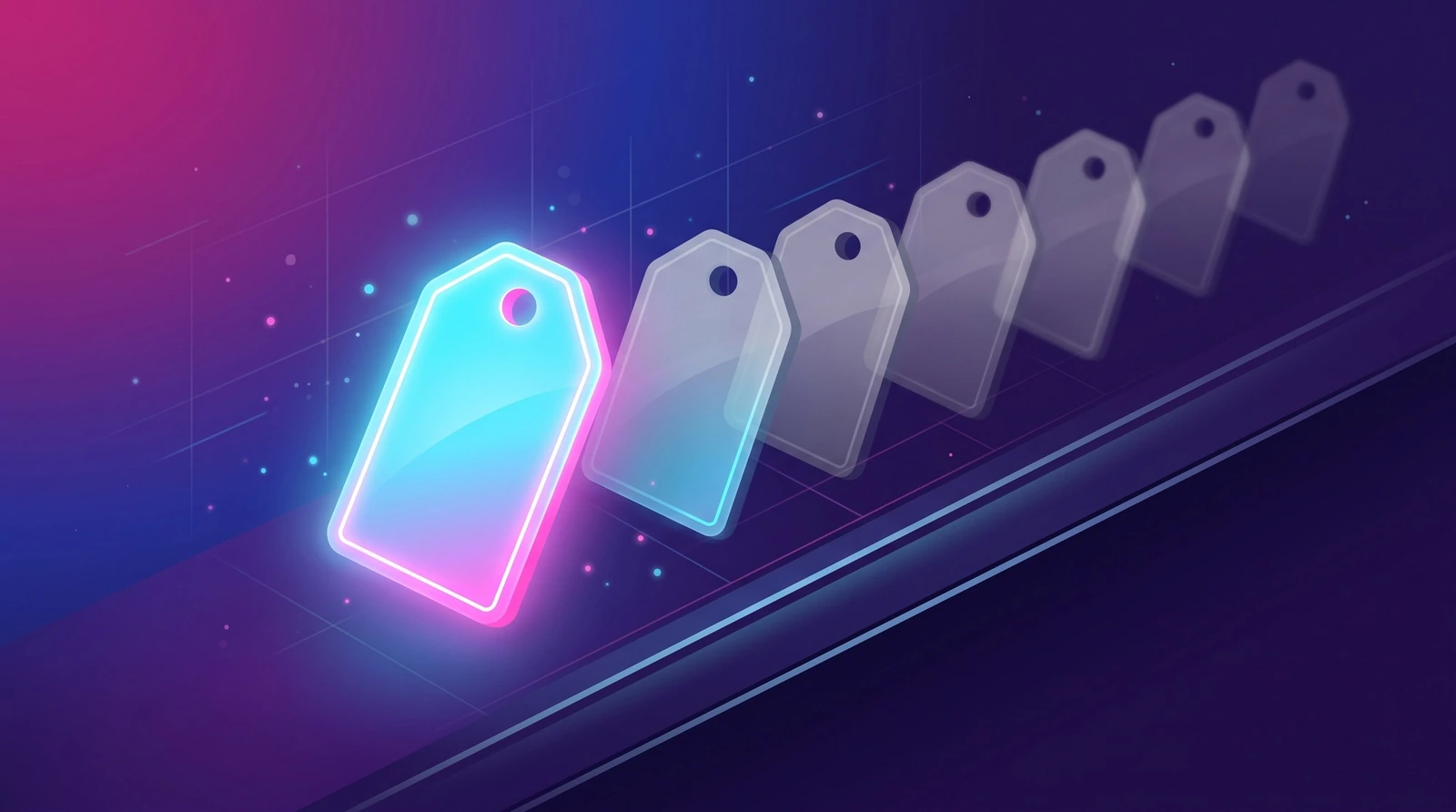 Étiquette de prix nette contrastant avec des étiquettes floues, symbole de données périmées