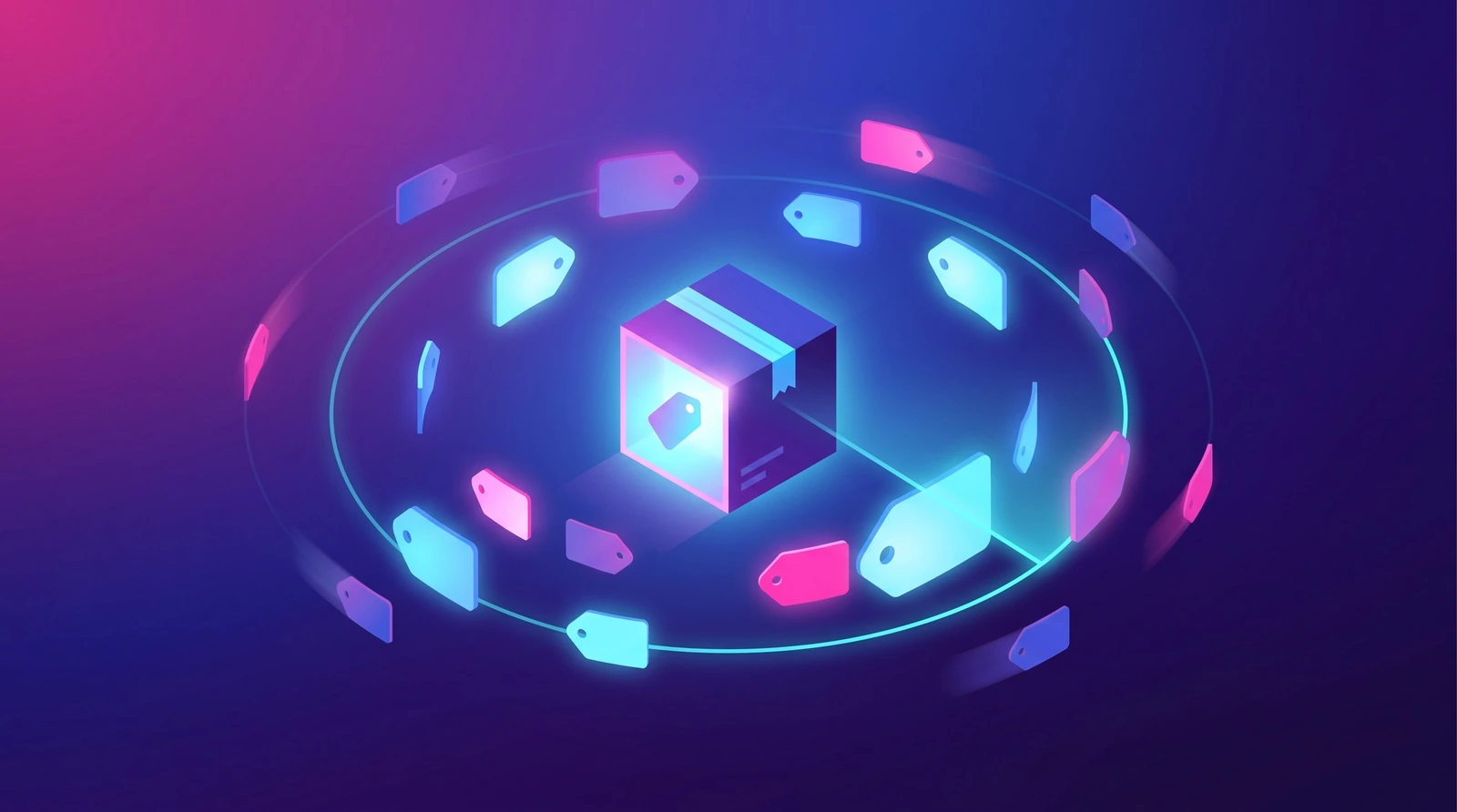 Un produit entouré d'une constellation d'étiquettes de prix des vendeurs marketplace