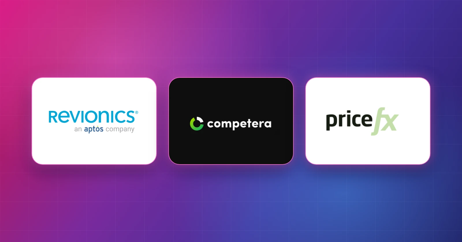 Logos Revionics, Competera et Pricefx côte à côte, comparatif des alternatives pour un retailer