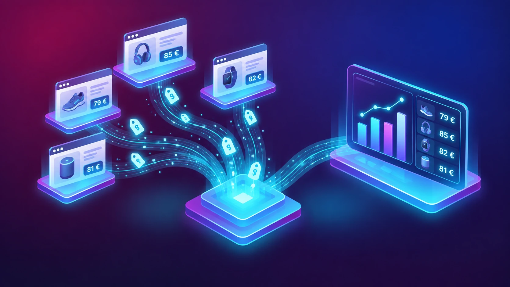 Competitor price audits via web scraping: BOOPER price monitoring dashboard