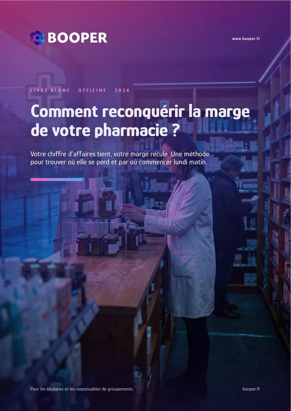 Titelbild des BOOPER-Whitepapers: Wie können Sie die Gewinnspanne Ihrer Apotheke wieder steigern?