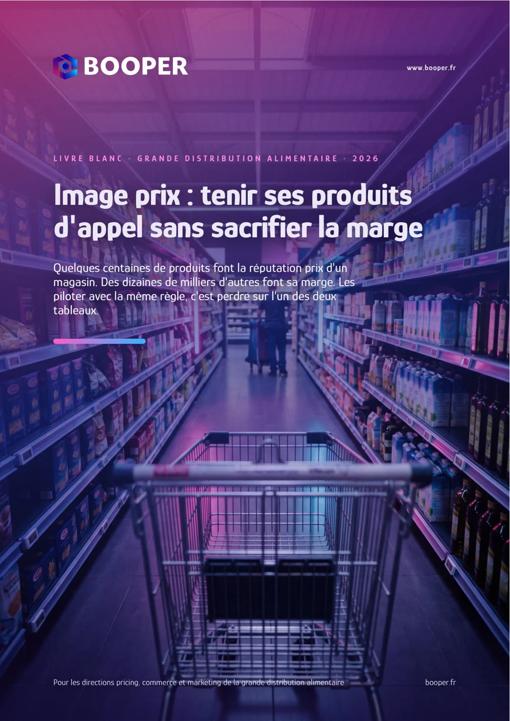 Titelseite des BOOPER-Whitepapers: Preisgestaltung – Lockangebote beibehalten, ohne die Marge im Lebensmitteleinzelhandel zu schmälern