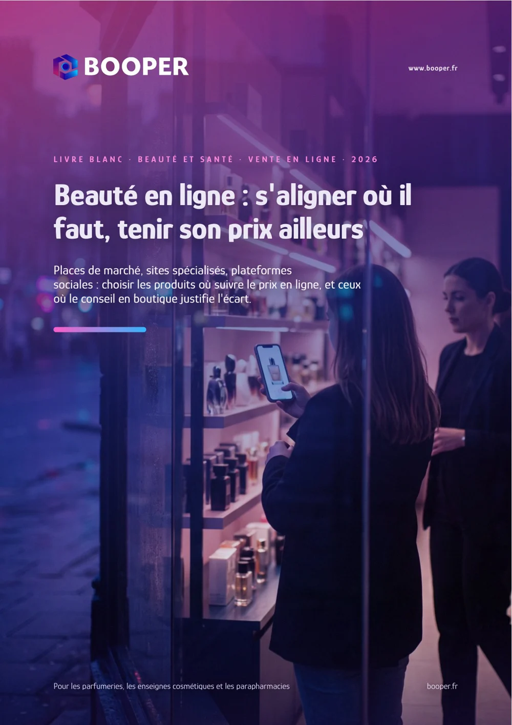 Titelbild des BOOPER-Whitepapers: Online-Beauty – sich dort richtig positionieren, anderswo den Preis halten