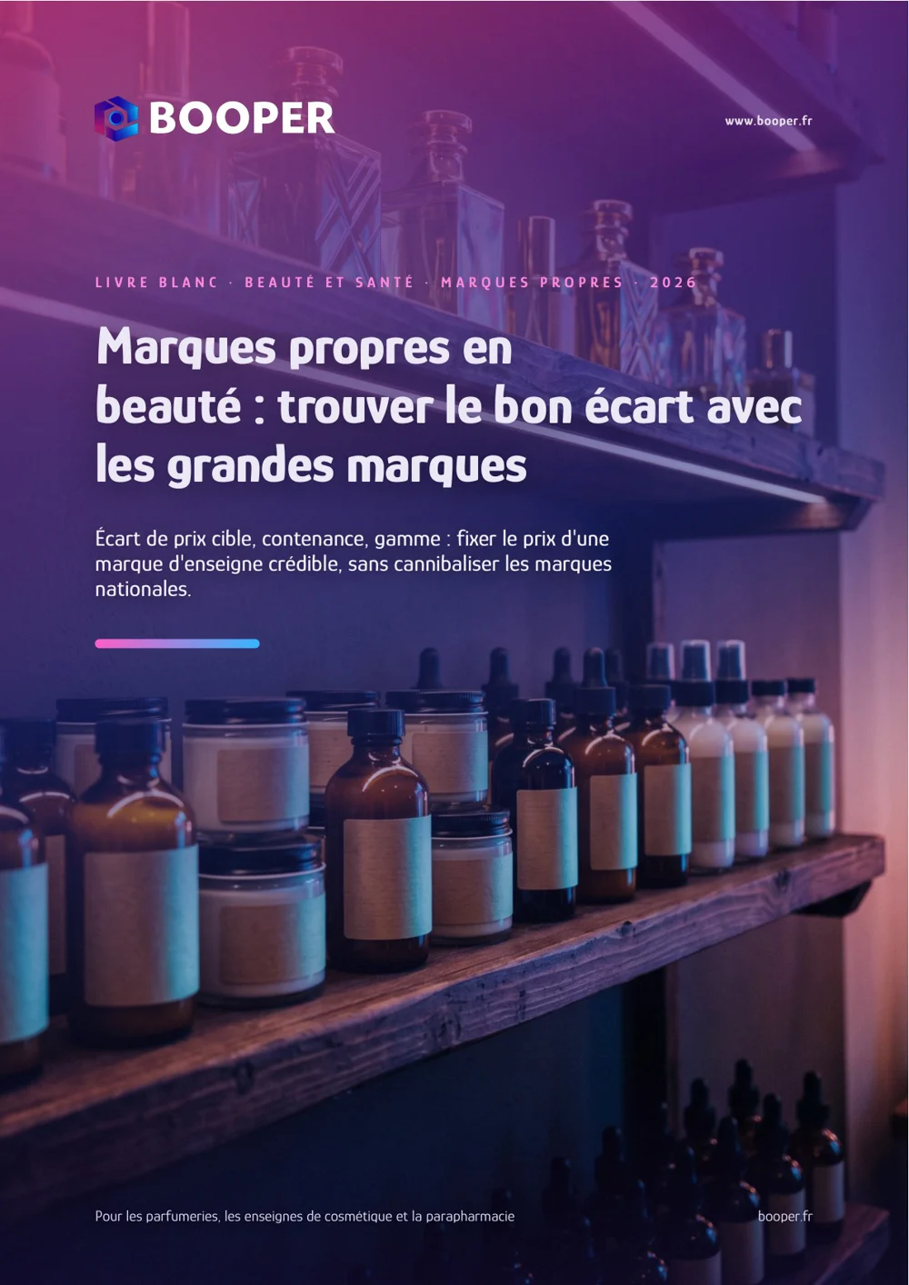 Cover of the BOOPER white paper: Private-Label Beauty Brands: Finding the Right Balance with Major Brands