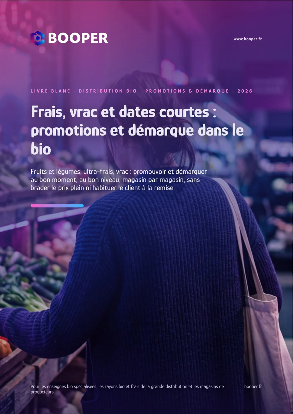 Titelbild des BOOPER-Whitepapers: Frischeprodukte, Großpackungen und Produkte mit kurzem Verfallsdatum, Sonderangebote und Preisnachlässe im Bio-Bereich