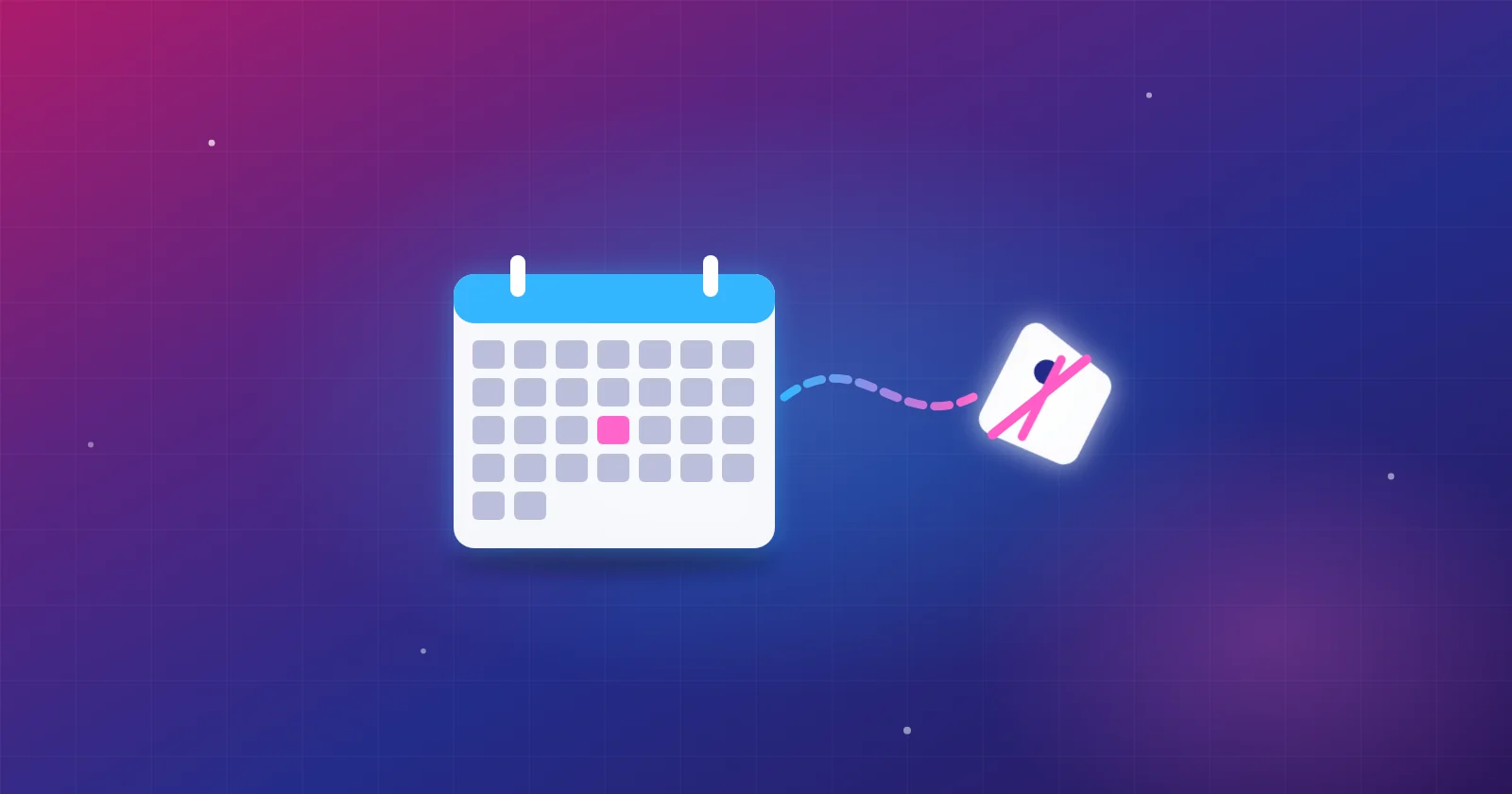 Calendrier de 30 jours relié à une étiquette barrée, illustration du prix de référence