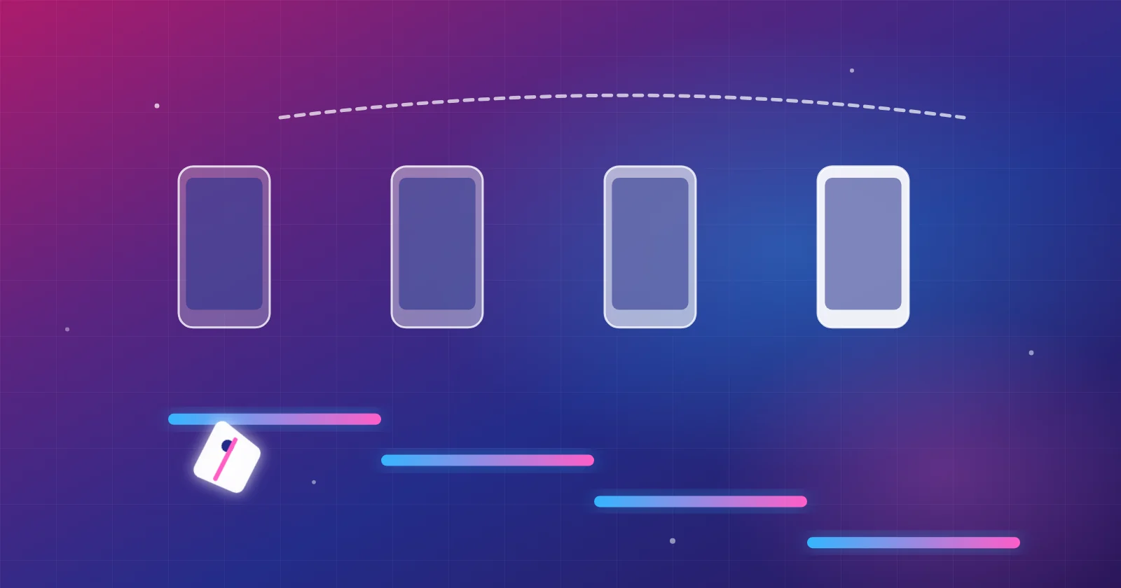 Smartphones and computers on store shelves with their price tags, throughout the high-tech product lifecycle