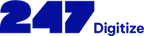 Logo with bold blue numbers '247' followed by the word 'Digitize' in blue.