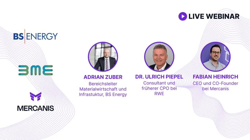 BS Energy and BME webinar on material economy, procurement infrastructure, and supply chain efficiency.